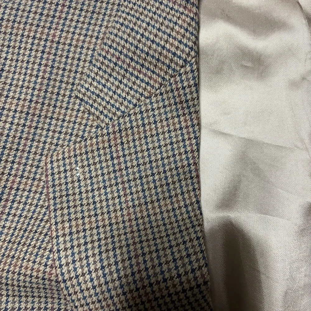 Vintage Ralph Lauren Chaps Blazer Made in Canada Silk Wool Houndstooth 40R - Picture 8 of 16